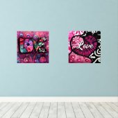 抽象芸術ラブワードグラフィティバレンタインピンク (ウッドフロア)