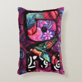 抽象芸術ラブワードグラフィティバレンタインピンク アクセントクッション (正面(垂直))