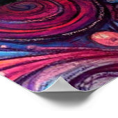 抽象芸術ラブワードグラフィティバレンタインピンク ポスター (角)