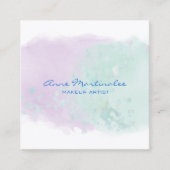 抽象芸術ラベンダーとアクアスクウェアの名刺 スクエア名刺 (正面)