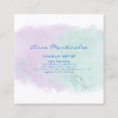 抽象芸術ラベンダーとアクアスクウェアの名刺 スクエア名刺 (裏面)