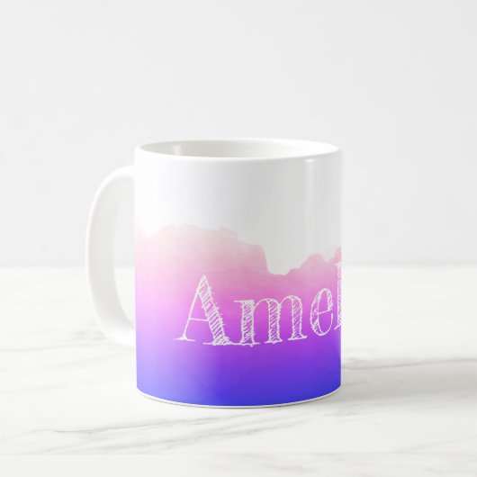 抽象芸術ラベンダーの水の色のパターンコーヒーマグ コーヒーマグカップ (正面左)