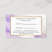 抽象芸術ラベンダーの水彩紹介 名刺 (裏面)