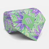 抽象芸術ラベンダーライムグリーンフローラ ネクタイ (ロール)