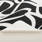 抽象芸術ラモダンインブラックとベージュクリーム渦 シェルパブランケット (3/4)