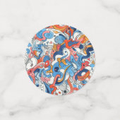 抽象芸術ランダム手書きドードル コンフェッティ (スモール正面)