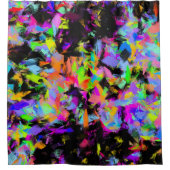 抽象芸術ランダム絵を描雑色爆発 シャワーカーテン (正面)