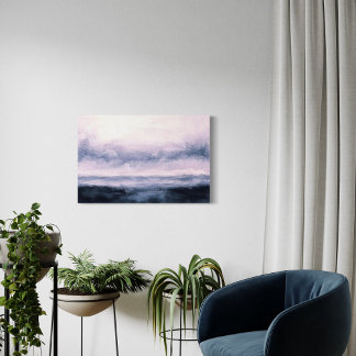 抽象芸術ランドスケープのアートワーク、ダークリバー キャンバスプリント