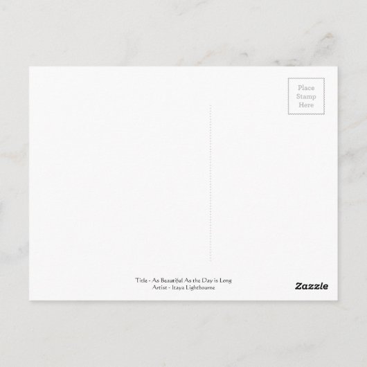 抽象芸術ランドスケープアートツリーピンクアクアフラワーズ ポストカード (裏面)