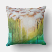 抽象芸術ランドスケープアートドーンサンライズスキニーツリー クッション (裏面)