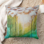 抽象芸術ランドスケープアートドーンサンライズスキニーツリー クッション (ブランケット)