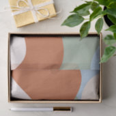 抽象芸術ランドスケープアート – Terracotta, Sage & Sky Bl 薄葉紙 (ギフト)