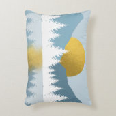 抽象芸術ランドスケープゴールデンウィンターサンセットサンライズ アクセントクッション (正面(垂直))