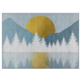 抽象芸術ランドスケープゴールデンウィンターサンセットサンライズ カッティングボード (正面)