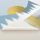 抽象芸術ランドスケープゴールデンウィンターサンセットサンライズ シェルパブランケット (3/4)