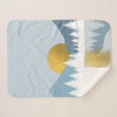 抽象芸術ランドスケープゴールデンウィンターサンセットサンライズ シェルパブランケット (正面(横))