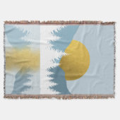 抽象芸術ランドスケープゴールデンウィンターサンセットサンライズ スローブランケット (正面)