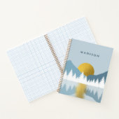 抽象芸術ランドスケープゴールデンウィンターサンセットサンライズ ノートブック (内部)