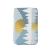 抽象芸術ランドスケープゴールデンウィンターサンセットサンライズ バスマット (正面縦)