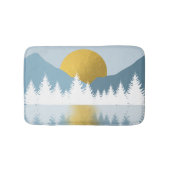 抽象芸術ランドスケープゴールデンウィンターサンセットサンライズ バスマット (正面)