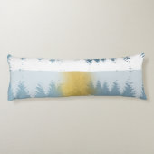 抽象芸術ランドスケープゴールデンウィンターサンセットサンライズ ボディピロー (裏面)