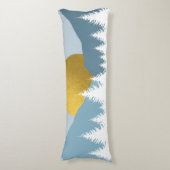 抽象芸術ランドスケープゴールデンウィンターサンセットサンライズ ボディピロー (正面縦)
