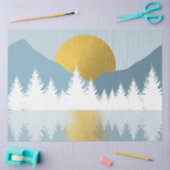 抽象芸術ランドスケープゴールデンウィンターサンセットサンライズ 薄葉紙 (クラフト)