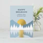 抽象芸術ランドスケープゴールデンウィンターハッピーホリデイズ シーズンカード (スタンド正面)
