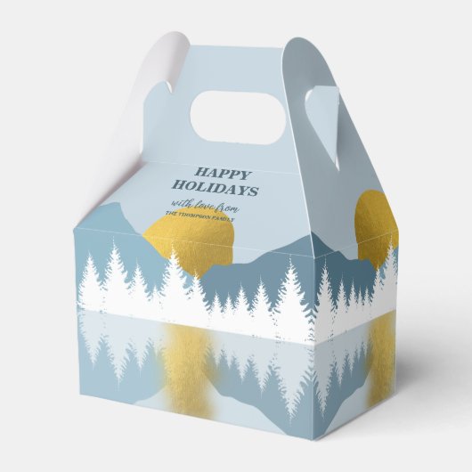 抽象芸術ランドスケープゴールデンウィンターハッピーホリデイズ フェイバーボックス (正面サイド)