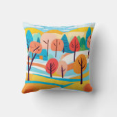 抽象芸術ランドスケープミニマルスタイル クッション (裏面)