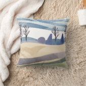 抽象芸術ランドスケープミニマルスタイル クッション (ブランケット)