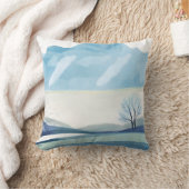 抽象芸術ランドスケープミニマルスタイル クッション (ブランケット)