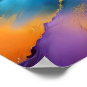 抽象芸術ランドスケープ山自然背景アート ポスター (角)