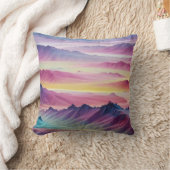 抽象芸術ランドスケープ山谷自然風景 クッション (ブランケット)