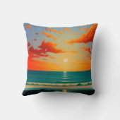 抽象芸術ランドスケープ泳ぐ人アートザサーフt クッション (裏面)