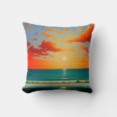 抽象芸術ランドスケープ泳ぐ人アートザサーフt クッション (正面)