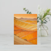 抽象芸術ランドスケープ砂漠自然背景アート 箔シーズンポストカード (立ち正面)