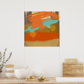 抽象芸術ランドスケー絵を描トサークル球 ポスター (キッチン)