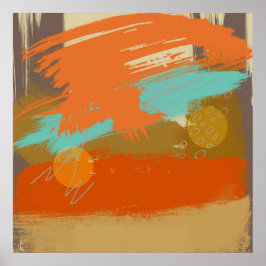 抽象芸術ランドスケー絵を描トサークル球 ポスター