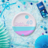 抽象芸術ランド – 40th誕生日パーティー紙プレート ペーパープレート (パーティー)