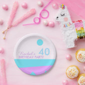 抽象芸術ランド – 40th誕生日パーティー紙プレート ペーパープレート (パーティー)