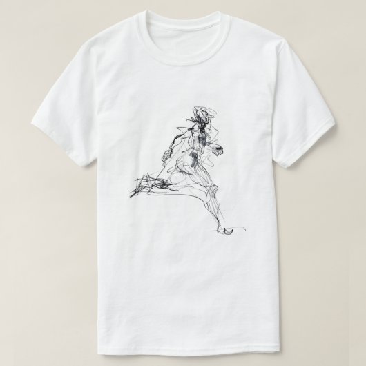 抽象芸術ランナースケッチ Tシャツ (デザイン正面)