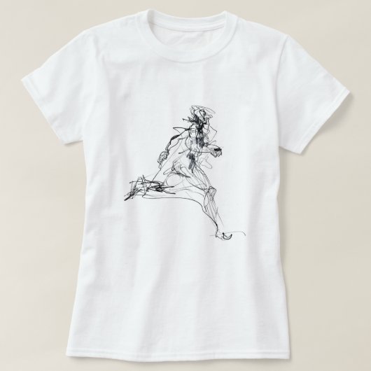 抽象芸術ランナースケッチ Tシャツ (デザイン正面)
