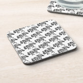 抽象芸術ランニングズホースウッドブロックプリント コースター (左側)