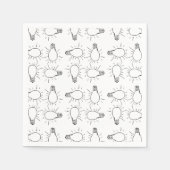 抽象芸術ランプスケッチパターン スタンダードカクテルナプキン (正面)