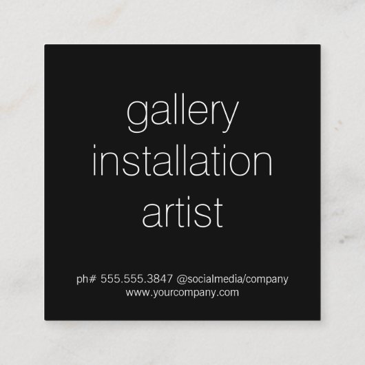 抽象芸術ラ絵を描イト | 表現豊かな スクエア名刺 (裏面)