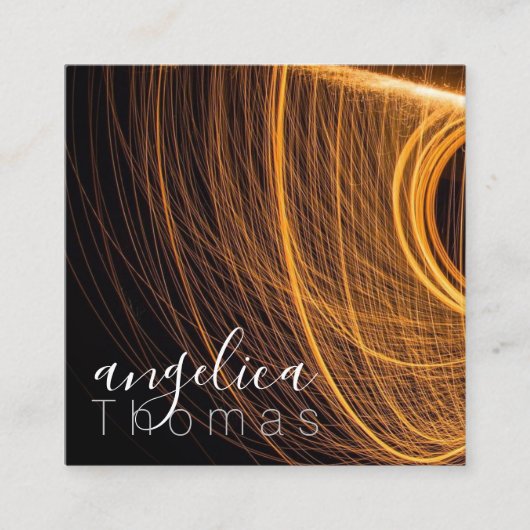 抽象芸術ラ絵を描イト | 表現豊かな スクエア名刺 (正面)