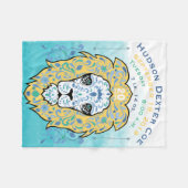 抽象芸術ラ絵を描オン男の赤ちゃん誕生統計レコード フリースブランケット (正面(横))