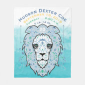 抽象芸術ラ絵を描オン男の赤ちゃん誕生統計レコード フリースブランケット (正面)