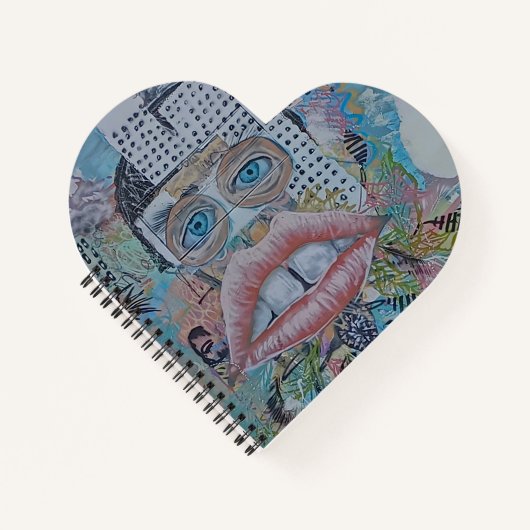 抽象芸術リップ顔ノート ノートブック (正面)